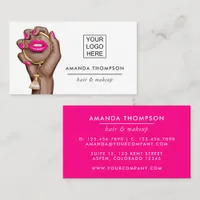 Pink and Gold Glam Chic Add Logo Business Card