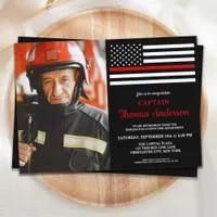 Modern Firefighter Retirement Party Custom Photo  Invitation