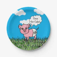 Farm Animals Pig Baby Shower Its a Boy Paper Plates