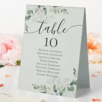 Eucalyptus Wedding Table Seating Chart Table Tent Sign