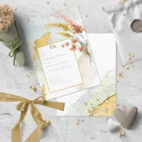Wildflower Wedding Watercolor Rehearsal Gold ID954