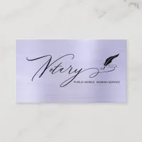 *~* Feather Pen  NOTARY Stamp PHOTO Signing Agent  Business Card