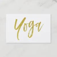 *~* Yoga Instructor Teacher Modern White Gold Business Card