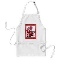 Vintage Santa Claus and a Coal Stove Burner Adult Apron