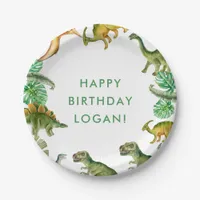 Dinosaur Birthday Party Photo Paper Plates