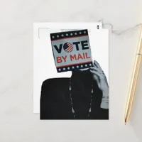 Vote By Mail Woman Mixed Media Collage Postcard