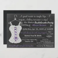 Chalkboard Lace Lingerie Shower Bachelorette Invitation