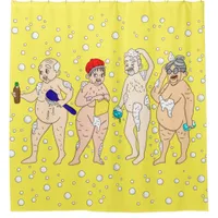Funny Old People Covered in Bubbles      Shower Curtain