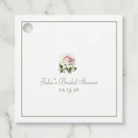 Custom Bridal Shower Elegant Classic Garden Rose   Favor Tags