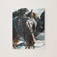 Town Hall Meeting Amish Buggy Horses Jigsaw Puzzle