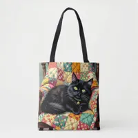 Cute Black Cat on Rocking Chair   Tote Bag