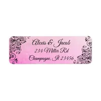 Pink Gradient Elegant Script Return Labels