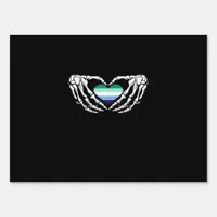 Gay Male Pride Skeleton Halloween Mlm Goth Heart C Sign