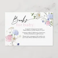 Books For Baby with Pink and Purple flowers Enclosure Card