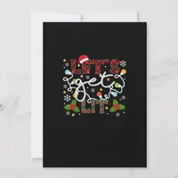 Let's Get Lit Drinking Santa Christmas Lights Holiday Card
