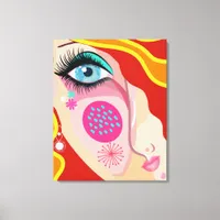 Modern Abstract Whimsical Face Fine Art Canvas Print