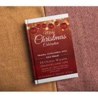 Red Elegant Merry Christmas Party Invitation