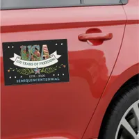 US 250 Years of Freedom Botanical Patriotic Car Magnet