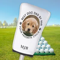 Custom Dog Photo Pet Best Dad By Par Monogram   Golf Head Cover