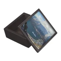 Alaskan Mountain Range and City Below Gift Box