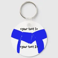 Martial Arts Light Blue Belt Keychain