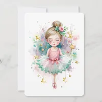 Adorable Tutu Girl Flat Holiday Card