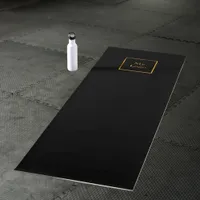 Company logo black classic business studio yoga mat