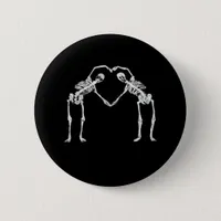 Two Skeleton Hearts Hands Classic Button