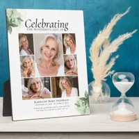 Greenery Collage Memorial Tribute Keepsake  Plaque