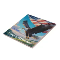 USA Heritage Eagle & Flag 250 Years Anniversary Ceramic Tile