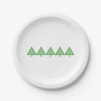 Paper Plate - Five Green Triangle Trees