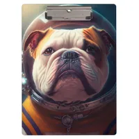 Adorable Bulldog Astronaut Clipboard