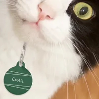 Simple Minimal Dark Green Personalized Pet ID Tag