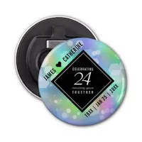 Elegant 24th Opal Wedding Anniversary Celebration Bottle Opener