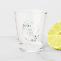 Dreamy Foliage Wedding Green/Blue ID817 Shot Glass
