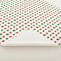 Fresh Strawberry Fruit Leaf Strawberries Patterned Sherpa Blanket