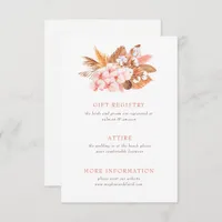 Rustic Boho Pampas Orchids Cotton Blush Wedding Enclosure Card