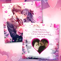 Cute Anime Personalized Valentine's Day Card