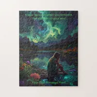 Girl at river quiet time jigsaw puzzle