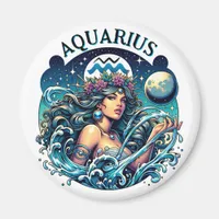 Aquarius Water Bearer Beautiful Woman Astrology  Magnet