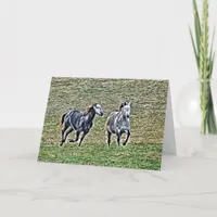 Galloping Gray Horses all occasions Card