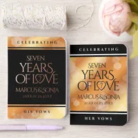 Elegant 7th Copper Wedding Anniversary Foil Vow Books