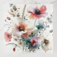 Alcohol Ink Floral Watercolor Trinket Tray