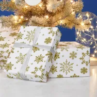 Christmas Gold Snowflakes Wrapping Paper