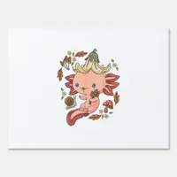 Cottagecore Axolotl Aestethic Mushrooms Cute Gobli Sign