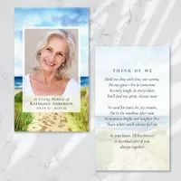 Ocean Photo Funeral Memorial Prayer Card