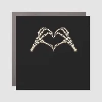 Skeleton Hand Hearts Design Car Magnet