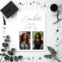 Classic Black and White Modern Graduation Party Invitation