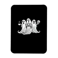 Spooky Coffee Sipping Pumpkin Holding Magnet