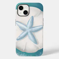 Teal Starfish and Sand Dollar Beachy  Case-Mate iPhone 14 Case